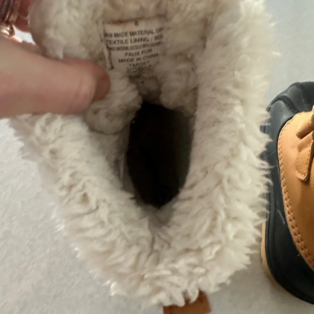 Target Cat & Jack Tan and Black Kids Snow Boots